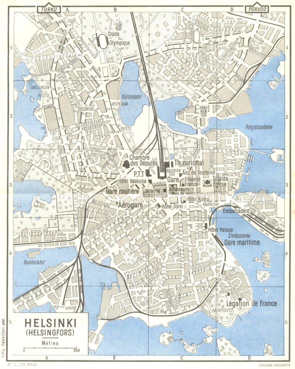 FINLAND. Helsinki 1955 old vintage map plan chart