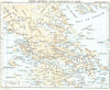 ANCIENT GREECE. Mainland & Euboea. Grèce. Eubee 1956 old vintage map chart