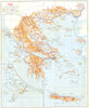 Vintage maps of GREECE. Roads Aegean islands. Grèce. 1956 old vintage