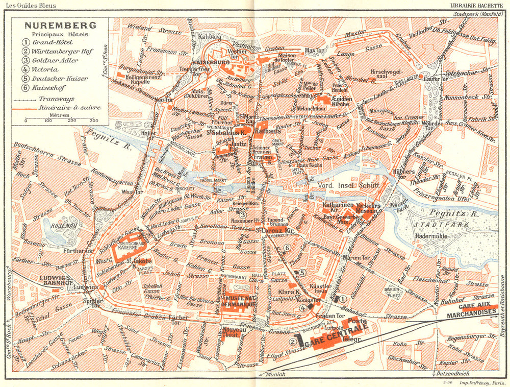 GERMANY. Nuremberg 1914 old antique vintage map plan chart