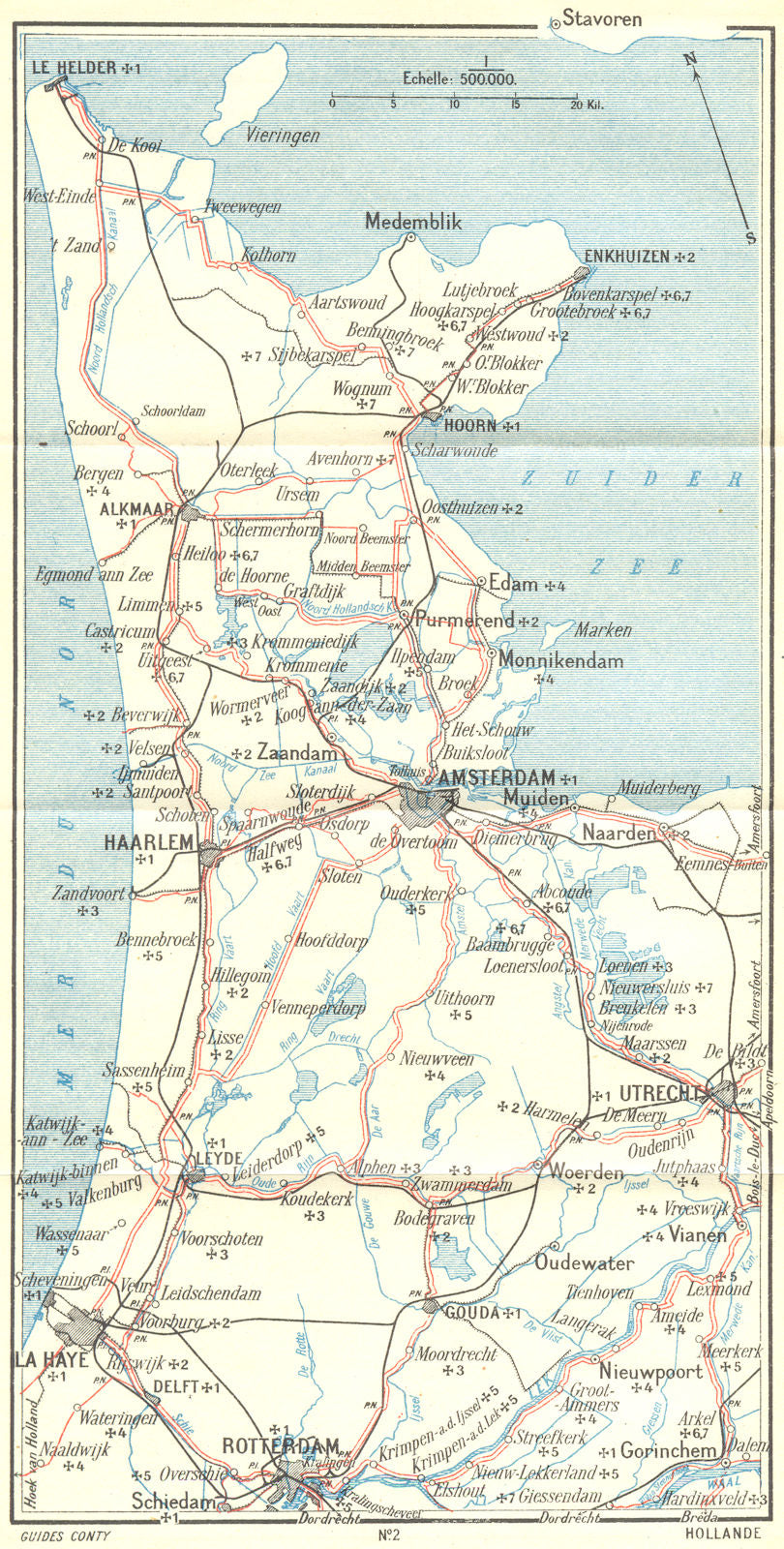 NETHERLANDS. De Harlem a Zandvoort 1909 old antique vintage map plan chart