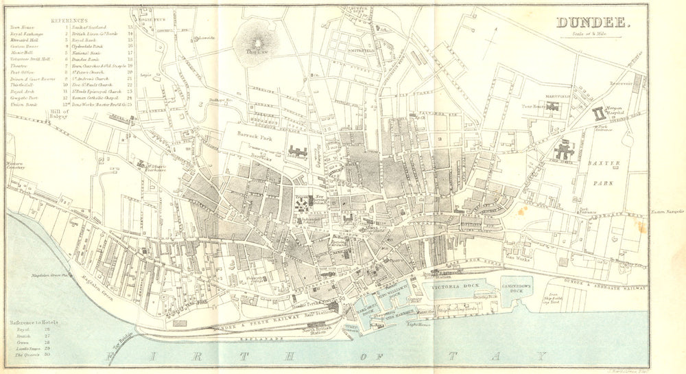 SCOTLAND. Dundee town city plan 1887 old antique vintage map chart