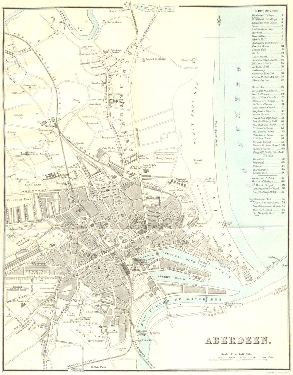 SCOTLAND. Aberdeen town city plan 1887 old antique vintage map chart