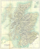 SCOTLAND. Tourist map. Roads Railways Footpaths. BARTHOLOMEW 1887 old