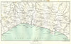 ITALY. Genoa & Savona to Sestri-Levante 1913 old antique map plan chart