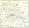 ITALY. Pisa 1913 old antique vintage map plan chart