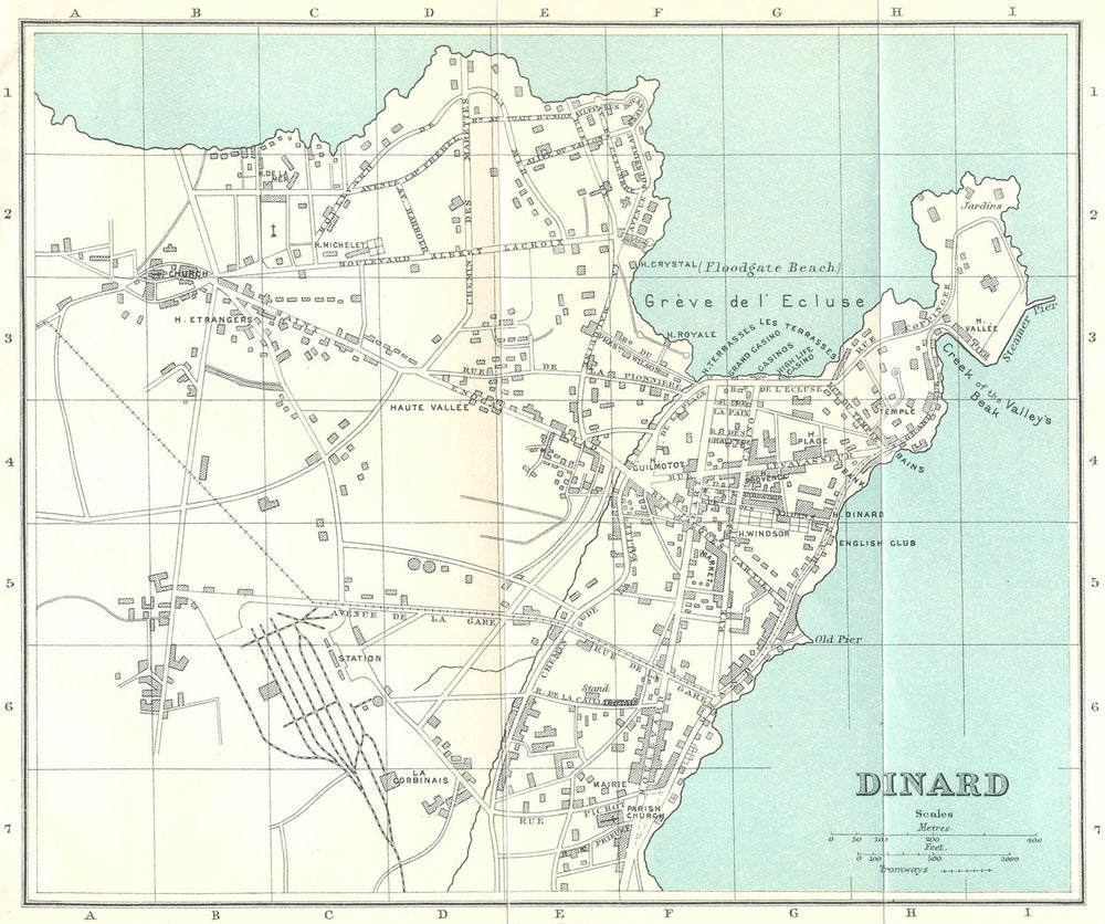 ILLE-VILAINE. Dinard 1923 old antique vintage map plan chart