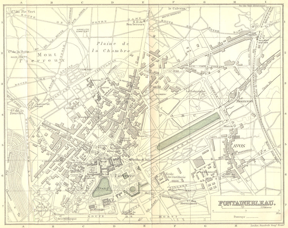 SEINE-MARNE. Fontainebleau 1899 old antique vintage map plan chart