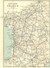 South-west France railways 1914 old antique vintage map plan chart
