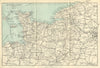 Normandy. Normandie. Railways 1914 old antique vintage map plan chart