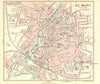 LE MANS town/city plan de la ville. Sarthe 1914 old antique map chart