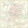 RENNES town/city plan de la ville. Ille-et-Vilaine 1914 old antique map chart