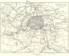 PARIS. Environs fortifications; Ile de France 1913 old antique map plan chart