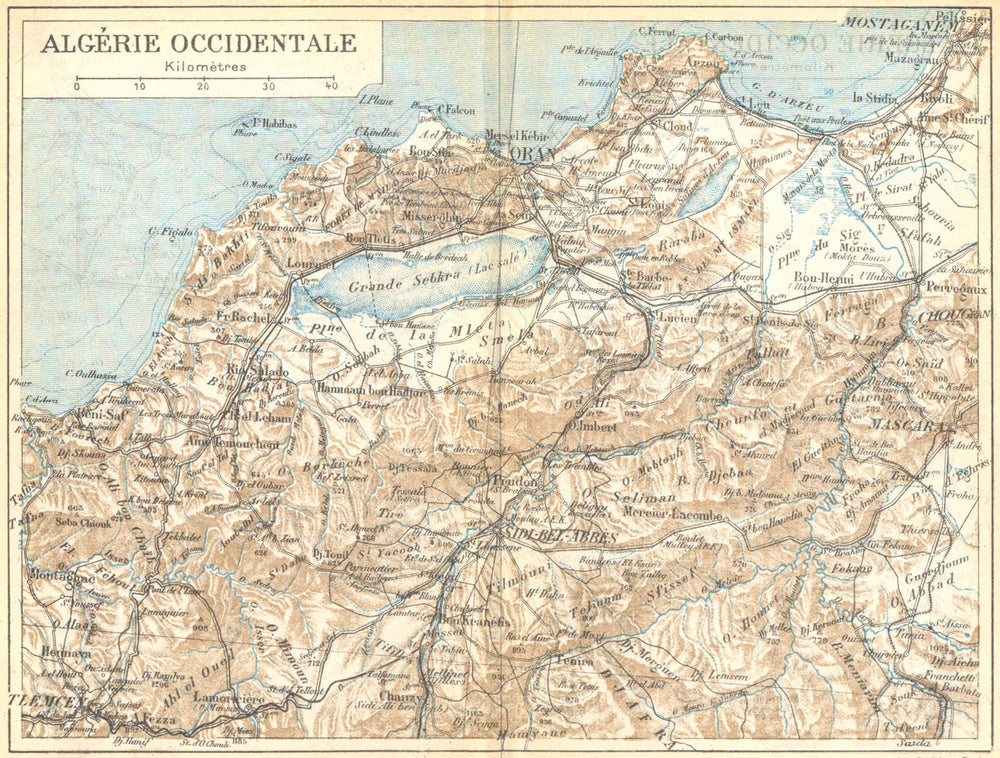 ALGERIA. Occidentale 1909 old antique vintage map plan chart