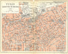 TUNISIA. Tunis. Quartier de Medina 1909 old antique vintage map plan chart
