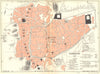 TUNISIA. Kairouan 1909 old antique vintage map plan chart