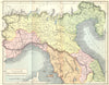 ITALY. Italiae Pars Septentrionalis Roman 1908 old antique map plan chart