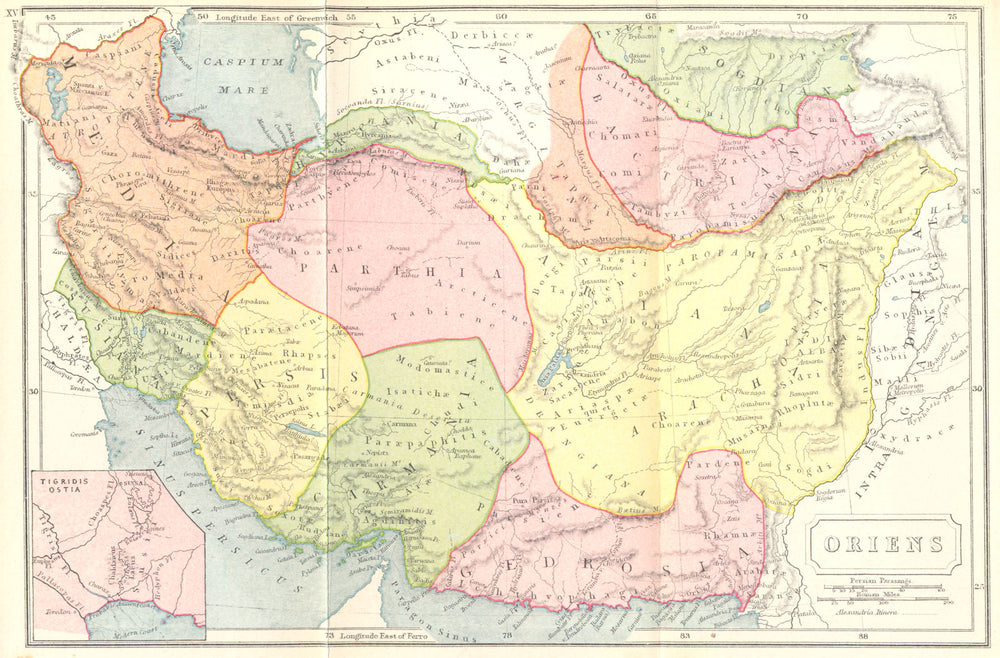 IRAN. Oriens; Tigridis Ostia Ancient 1908 old antique vintage map plan chart