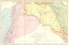SYRIA. Mesopotamia, Assyria Iraq Lebanon 1908 old antique map plan chart