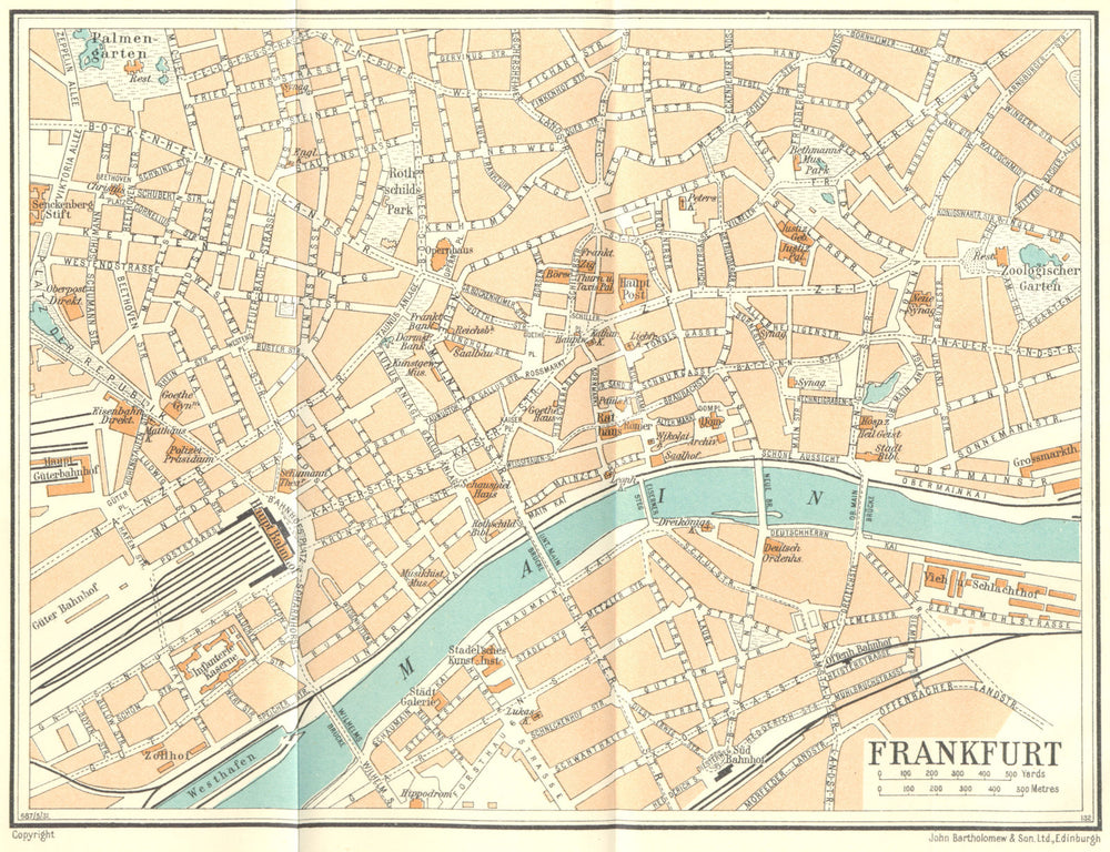 GERMANY. Frankfurt 1931 old vintage map plan chart