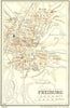 GERMANY. Freiburg 1931 old vintage map plan chart