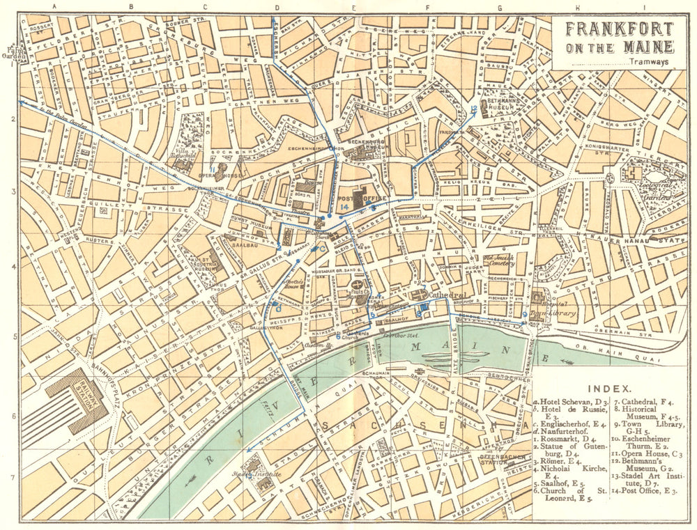 GERMANY. Frankfurt, Maine 1910 old antique vintage map plan chart