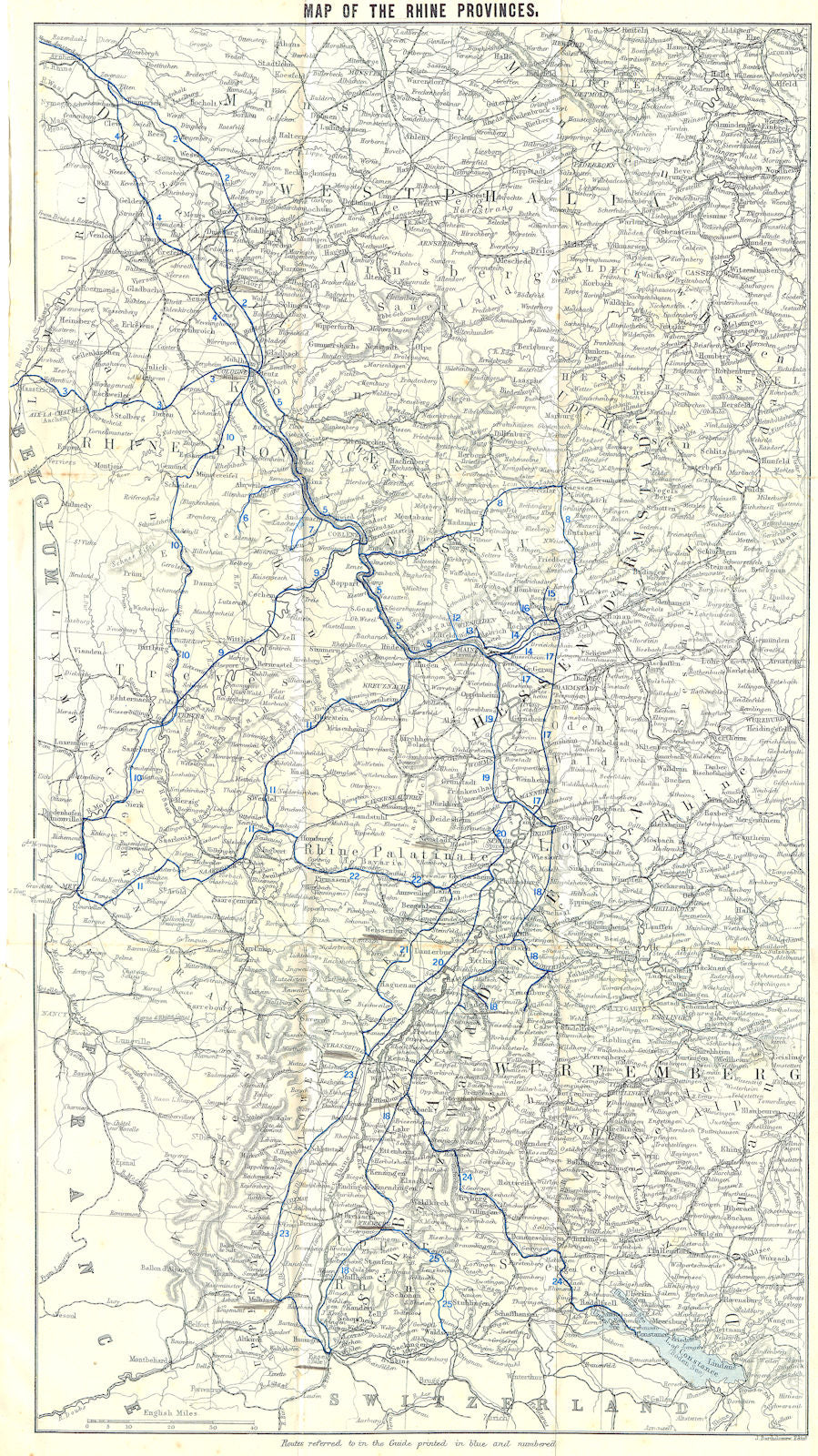 GERMANY. Rhine Provinces 1910 old antique vintage map plan chart