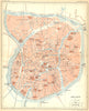 BELGIUM. Brugge Bruges. Town city ville plan carte map 1924 old antique