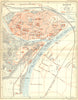 BELGIUM. Namur. Town city ville plan carte map 1924 old antique chart