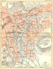 BELGIUM. Liège. Town city ville plan carte map 1924 old antique chart