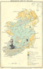 IRELAND. Geological map of Ireland 1912 old antique vintage plan chart