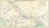 INDIAN MUTINY/REBELLION. British & native troop positions 1 May 1857 1924 map