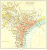 BRITISH INDIA. Benares (Varanasi)  city plan.Ganges temples cantonment 1924 map