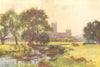 Canterbury from the Stour, Canterbury Cathedral. Kent. By Ernest Haslehust 1920