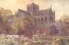 Winchester Cathedral from the Deanery Gardens. Hampshire. Ernest Haslehust 1920