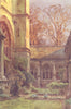 The Cloisters, Winchester College. Hampshire. By Ernest Haslehust 1920 print