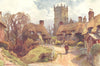 Godshill. Isle of Wight. By Ernest Haslehust 1920 old antique print picture