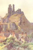 Corfe Castle, Swanage. Dorset. By Ernest Haslehust 1920 old antique print