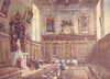 CAMBRIDGE. Colleges. Hall of Clare College 1907 old antique print picture