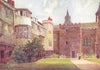 CAMBRIDGE. Colleges. An court in Queen's College 1907 old antique print