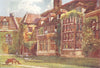 CAMBRIDGE. Colleges. court in Emmanuel College 1907 old antique print picture