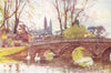 CAMBRIDGE. Trinity bridge, King's College Chapel 1907 old antique print