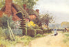 OLD BASING. Clipped Yew. Thatched cottages. Topiary.. HAMPSHIRE 1909 print