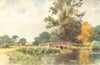 OLD BASING. The bridge over the Loddon river. HAMPSHIRE 1909 antique print