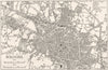ITALY. Bologna sketch map 1945 old vintage plan chart