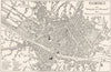 ITALY. Florence sketch map 1945 old vintage plan chart
