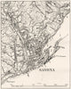 ITALY. Savona 1945 old vintage map plan chart