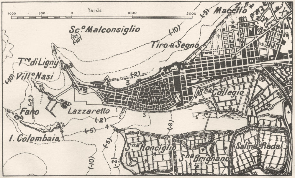 ITALY. Trapani sketch map 1945 old vintage plan chart