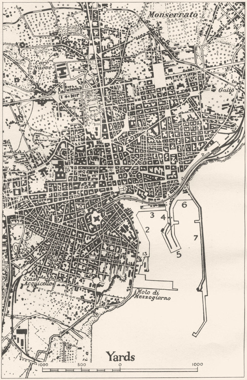 ITALY. Catania 1945 old vintage map plan chart