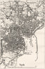 ITALY. Catania 1945 old vintage map plan chart